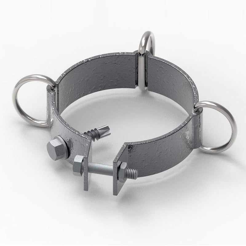 TANG Sunshades Depot 3"" inch D-Ring Clamp for Sun Shade Sail Pole Stand Post Heavy-Duty Awning Canopy Support Poles Space Grey Steel Fence Corner Post - Image 1